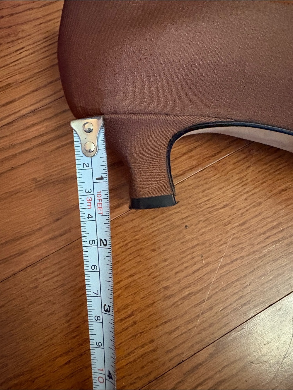 Rene Mancini Brown Satin Cap-Toe Pumps. Made in France. Size 9-9.5 - Picture 9 of 10